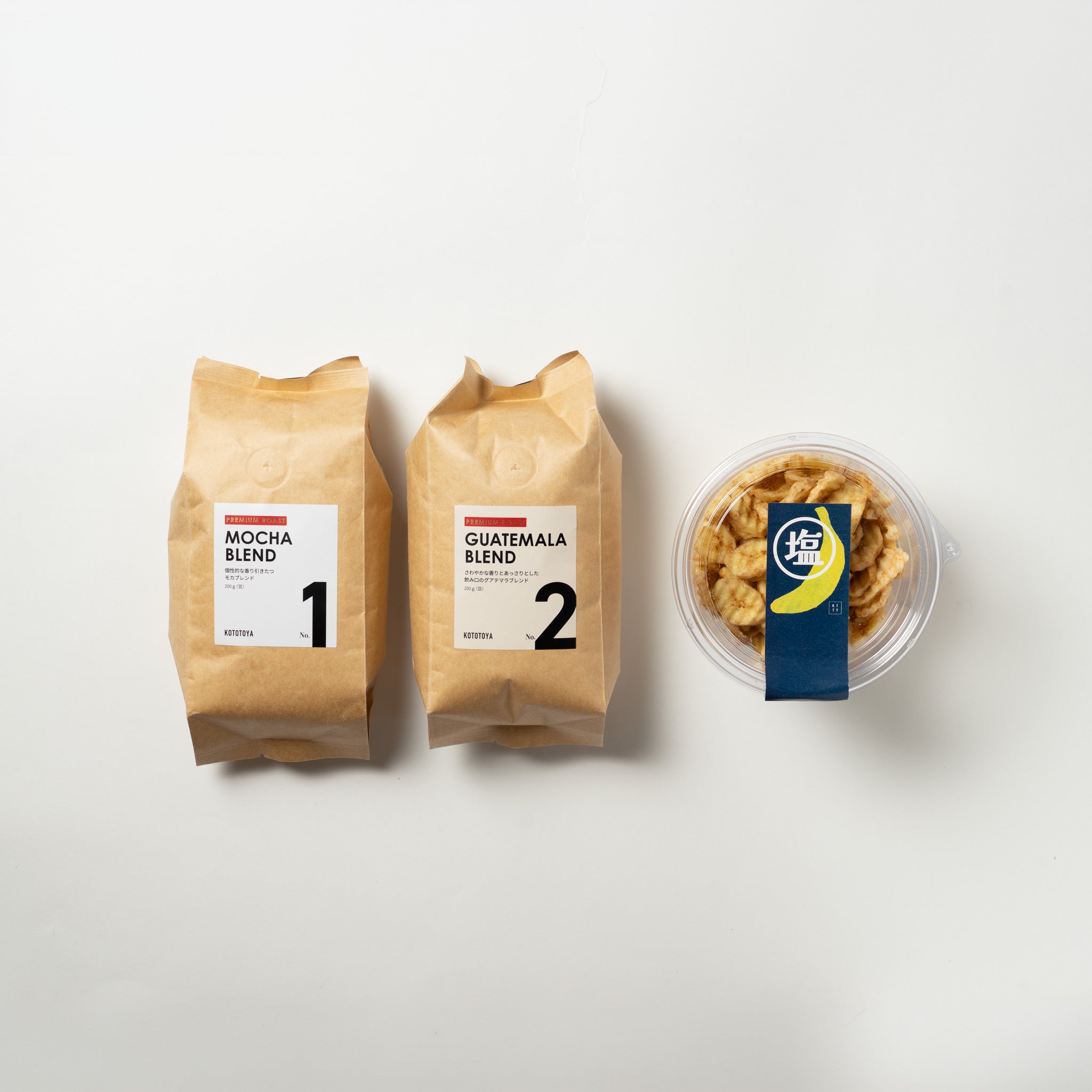 浅煎りコーヒー豆とバナナチップスのセット | こととやオンライン
